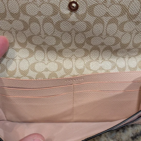 Coach sparkly Light Pink Laser Cut Floral Cutout City Tote and Wallet - Picture 5 of 14